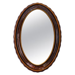 Oval ceramic wall mirror around 1960s