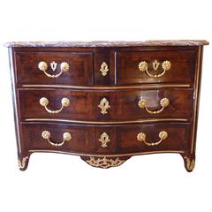 Antique French Regence Period Kingwood Serpentine Commode, circa 1710