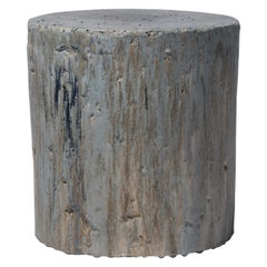 Contemporary Ceramic Modern Stool / Sidetable Cobalt Glazed Earthenware