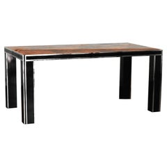 Tessellated table with elm burl top, 1970s