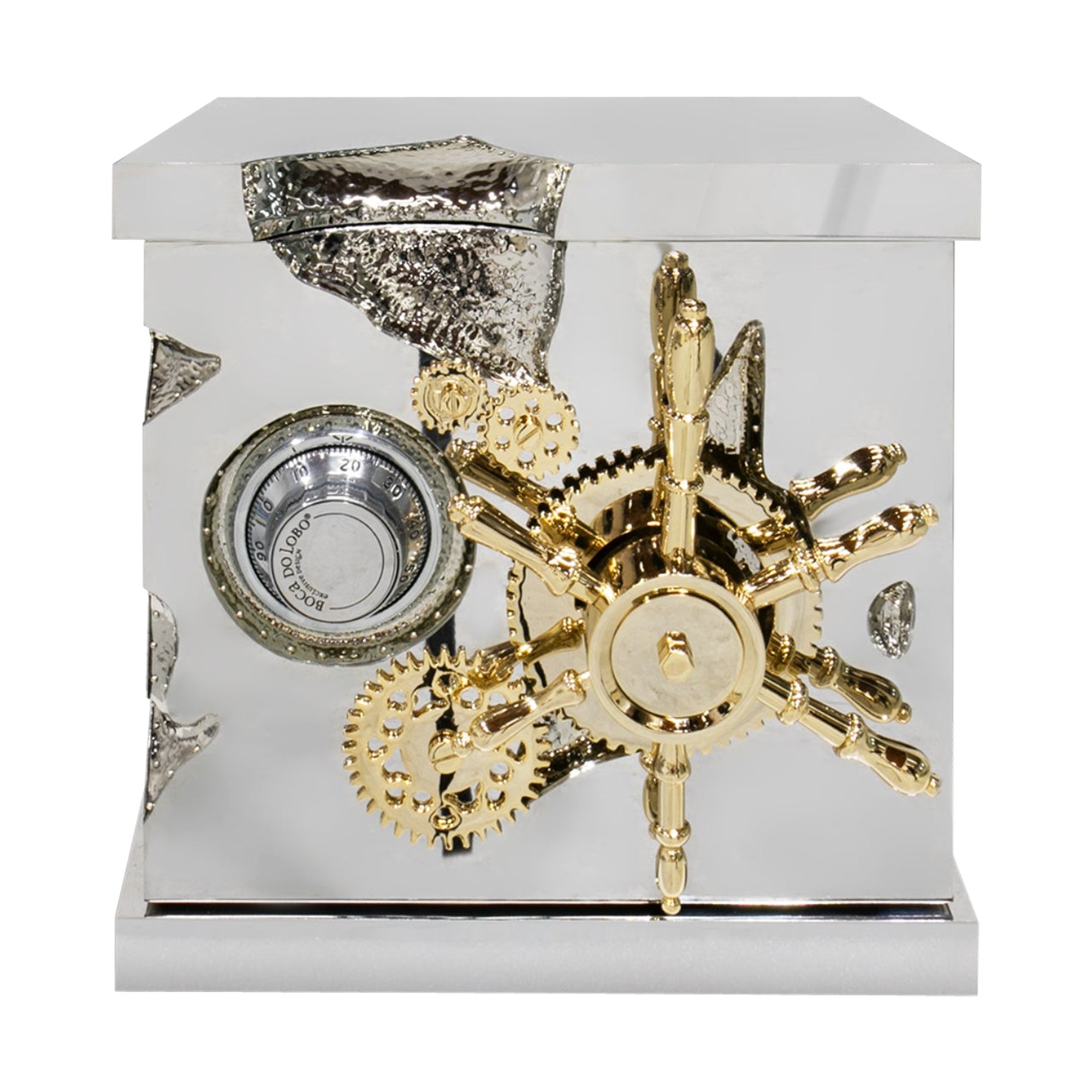 Millionaire Silver Jewelry Safe - Hand-Crafted Gold Plate Brass - Boca do Lobo