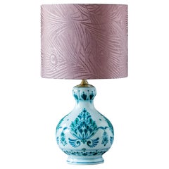 Royal Delft Green (Delvert) Table Lamp (1968-1976), New Liberty Peacock Shade