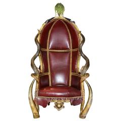Alligator High Armchair with Real Kudu, Zebu, Aries and Genuine Calf Leather 9