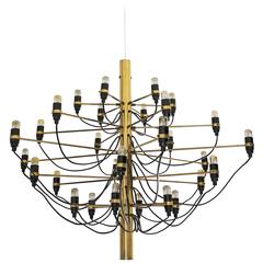 Brass 2097/30 Chandelier by Gino Sarfatti for Arteluce