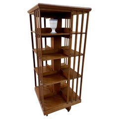 Vintage French Revolving Library Shelf