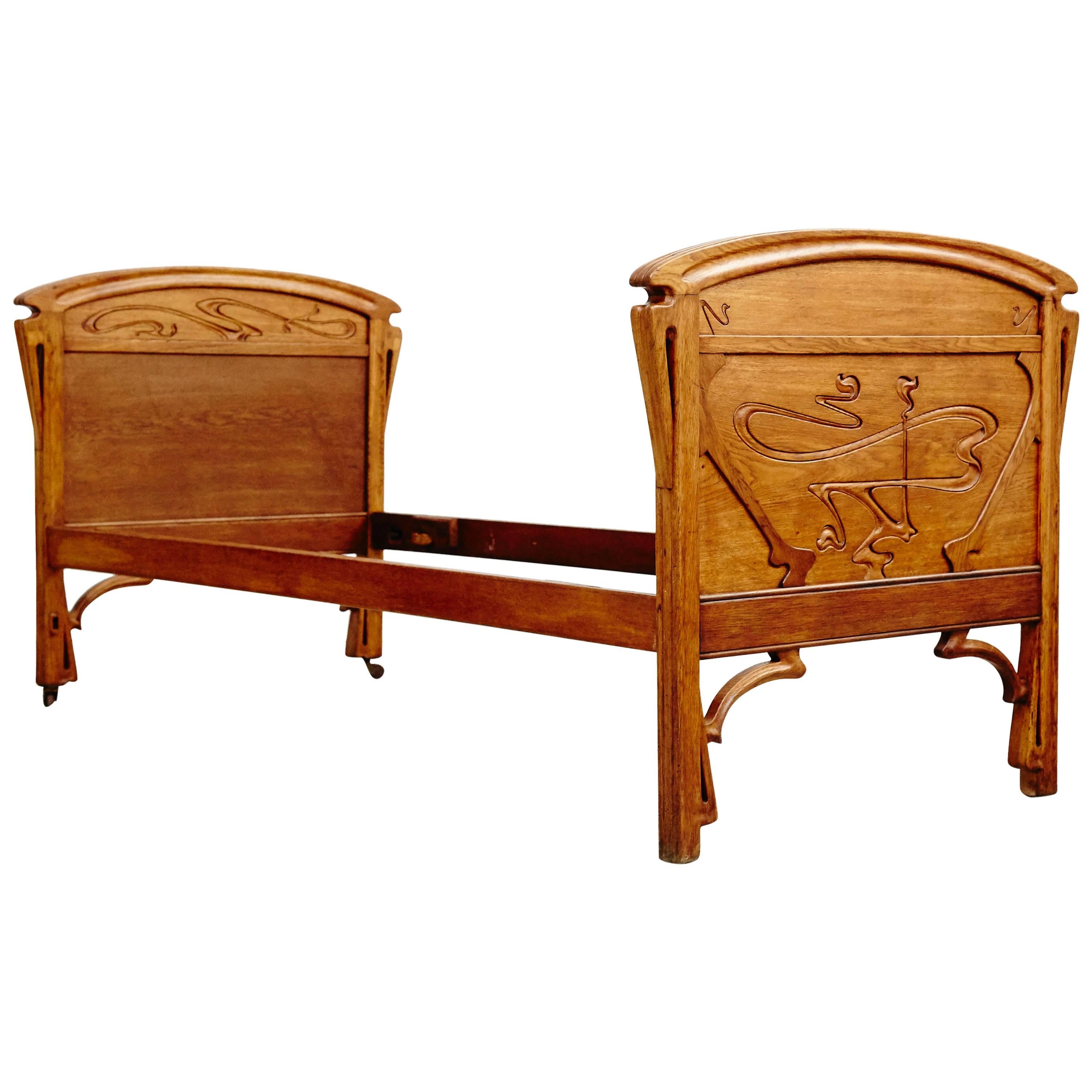 Pair of Catalan Modernist Bed, circa 1900