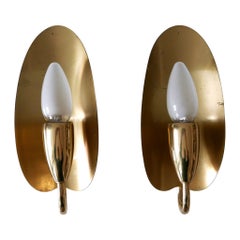 Set di due graziose lampade da parete in ottone della metà del secolo scorso Germania anni '50