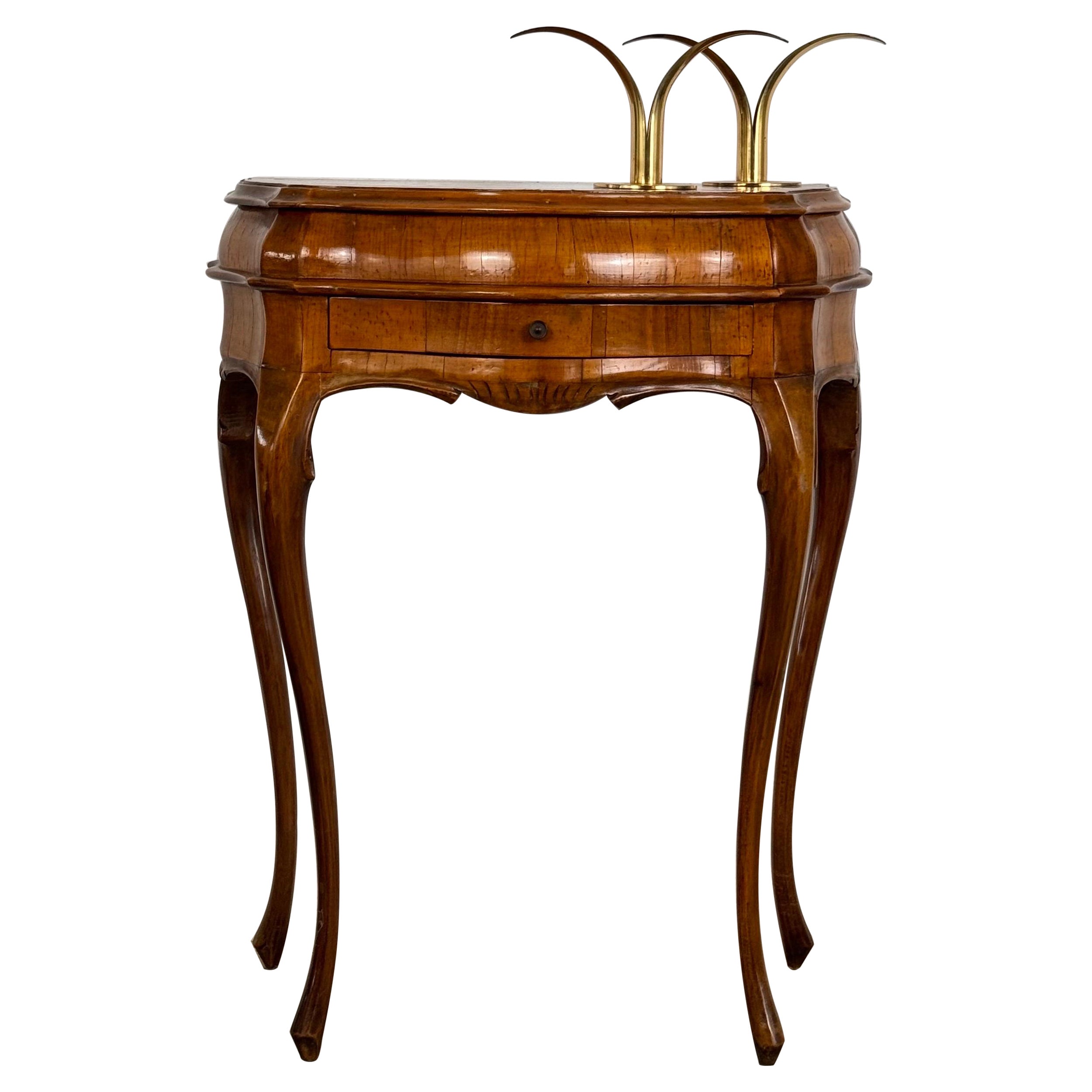 Small Venetian Style Louis XV Walnut Sideboard with Drawer, Venice, 1950s For Sale