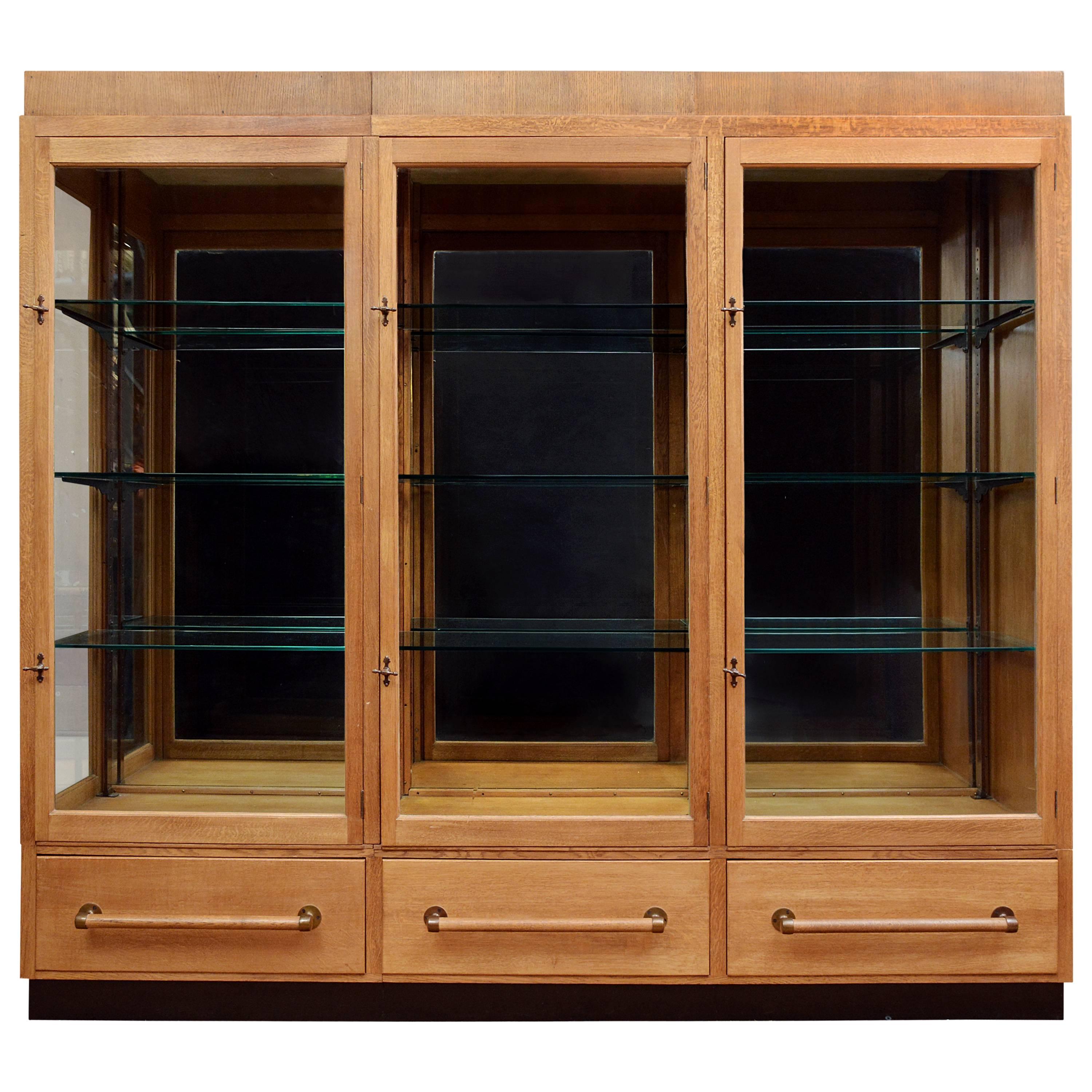 1930s Oak Display Cabinet