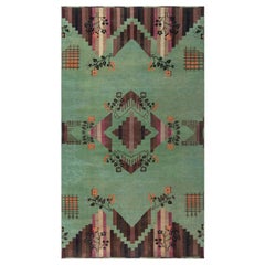 Tapis chinois Art Déco vert