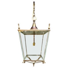 An Antique English Brass Hanging Lantern