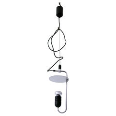 Minimalistic Mid Century Modern Pendant Lamp or Hanging Light Italy 1970s
