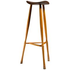 Karl Seemuller Studio Craft Teak Stool, USA, 1973 1