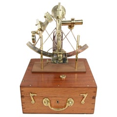 Brass sextant signed Heath & C. Crayford London from the second half of the 19th century