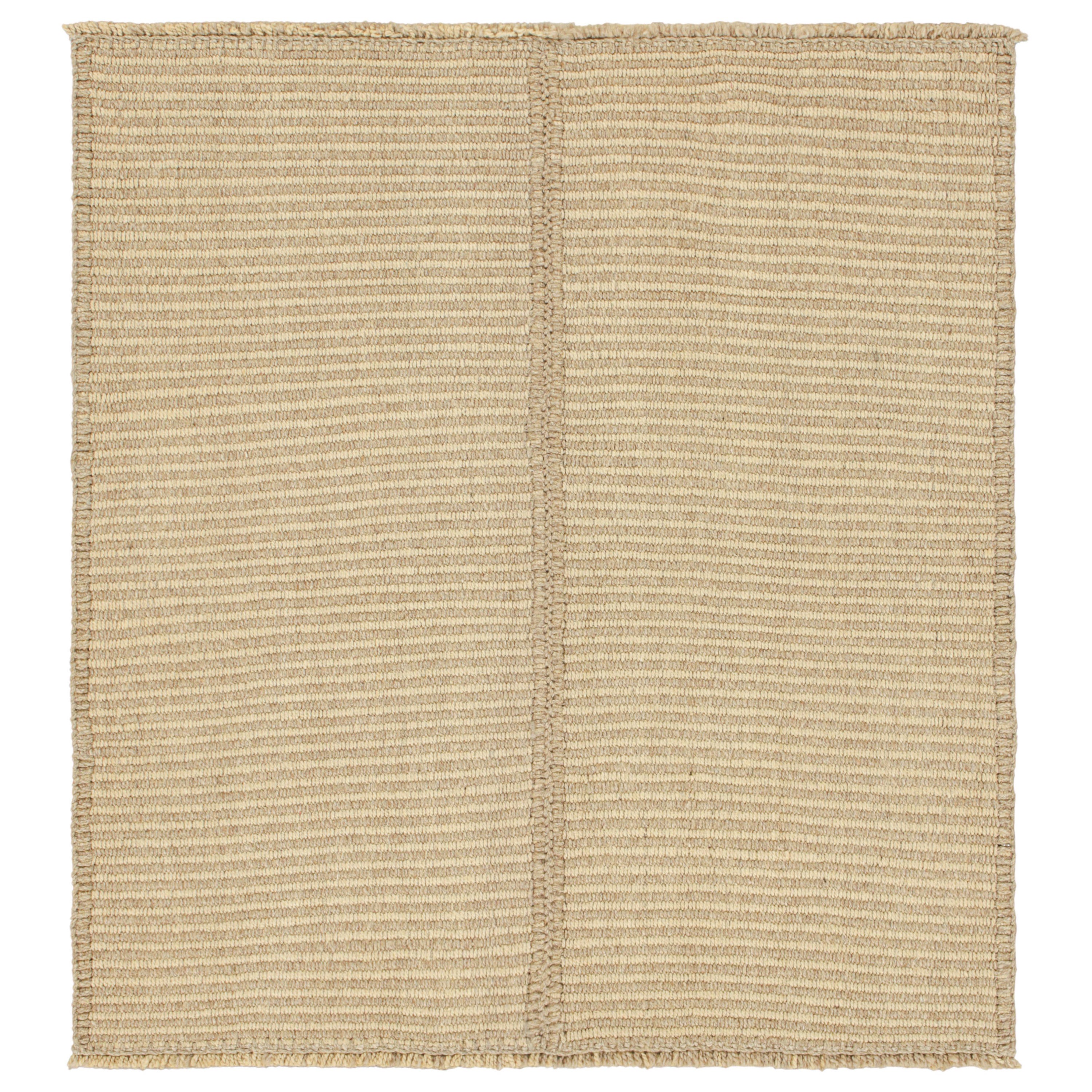 Rug & Kilim’s Contemporary Kilim in Beige-Brown Textural Stripes