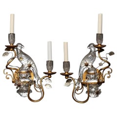 Italian Vintage Gilt Tole and Crystal Sconces