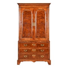 Henredon Georgian Burled Mahogany Armoire Dresser or Linen Press