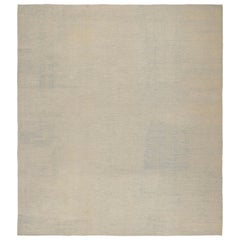 Rug & Kilim’s Oversized Contemporary Solid Textural Rug in Beige and Blue