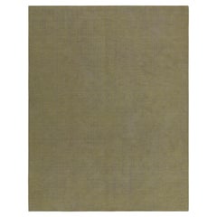 Rug & Kilim’s Contemporary Rug in Chartreuse Green with Subtle Stripes