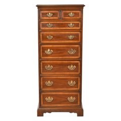 Drexel Chippendale Banded Mahogany Lingerie Chest or Semainier