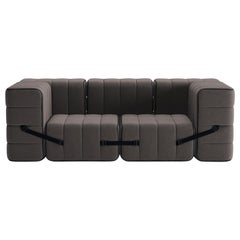 Curt-Set 7 - e.g. Flexible 2-seater with armrests - Jet - 9108 (Grey / Brown)