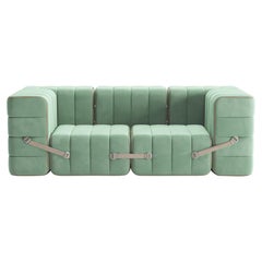 Curt-Set 7 - e.g. Flexible 2-seater w/ armrests - Barcelona - Patina - V3347/46