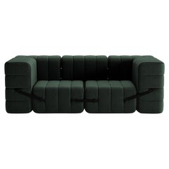 Curt-Set 7 - e.g. Flexible 2-seater with armrests - Dama - 0061 (Dark green)