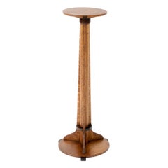 Art Deco Amsterdamse School Oak Pedestal, 1920s