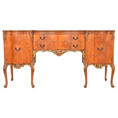 Credenza o mobile bar Romweber in legno di radica Luigi XV, anni 20