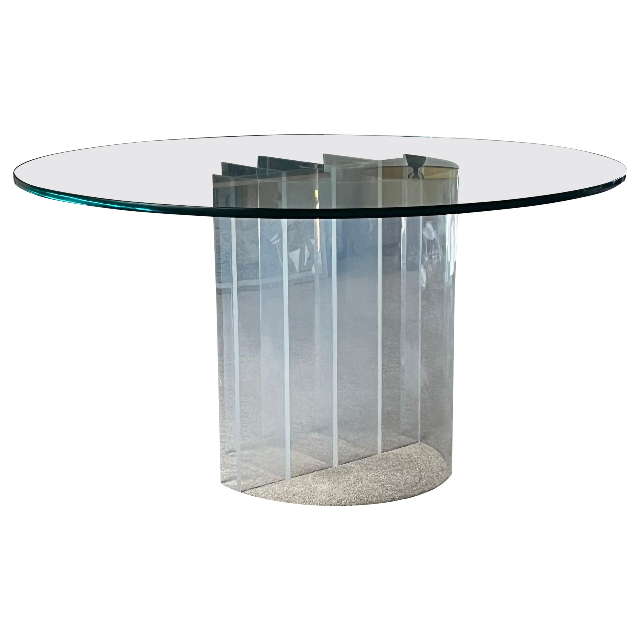 Table de salle à manger « Blade » aérienne en acrylique et verre de Charles Hollis Jones