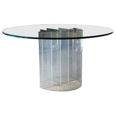 Aerial Acrylic and Glass "Blade" Dining Table by Charles Hollis Jones