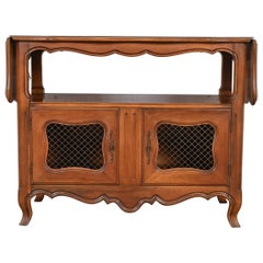 Kindel Furniture French Provincial Louis XV Cherry Wood Server or Bar Cabinet
