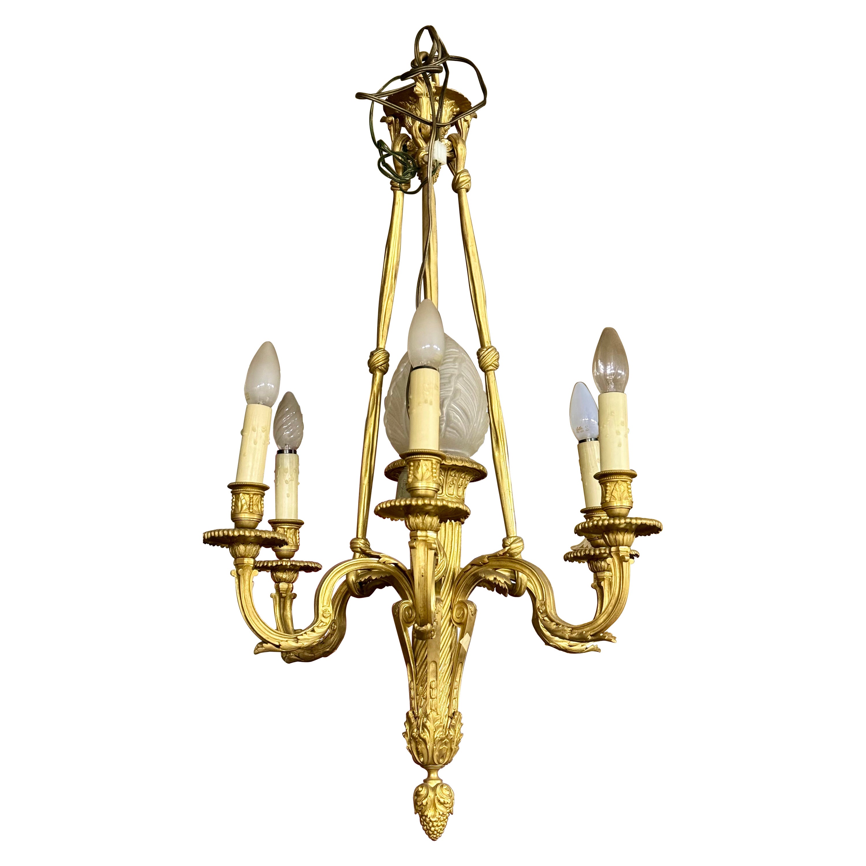 French Antiques Bronze 19th Century chandelier For Sale