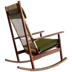 Hans Olsen Teak and Oak Model 532A Rocking Chair