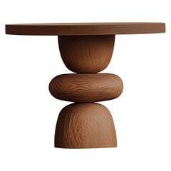 NONO Tavolino Elefante 3, legno massiccio di noce, design scultoreo e pesante