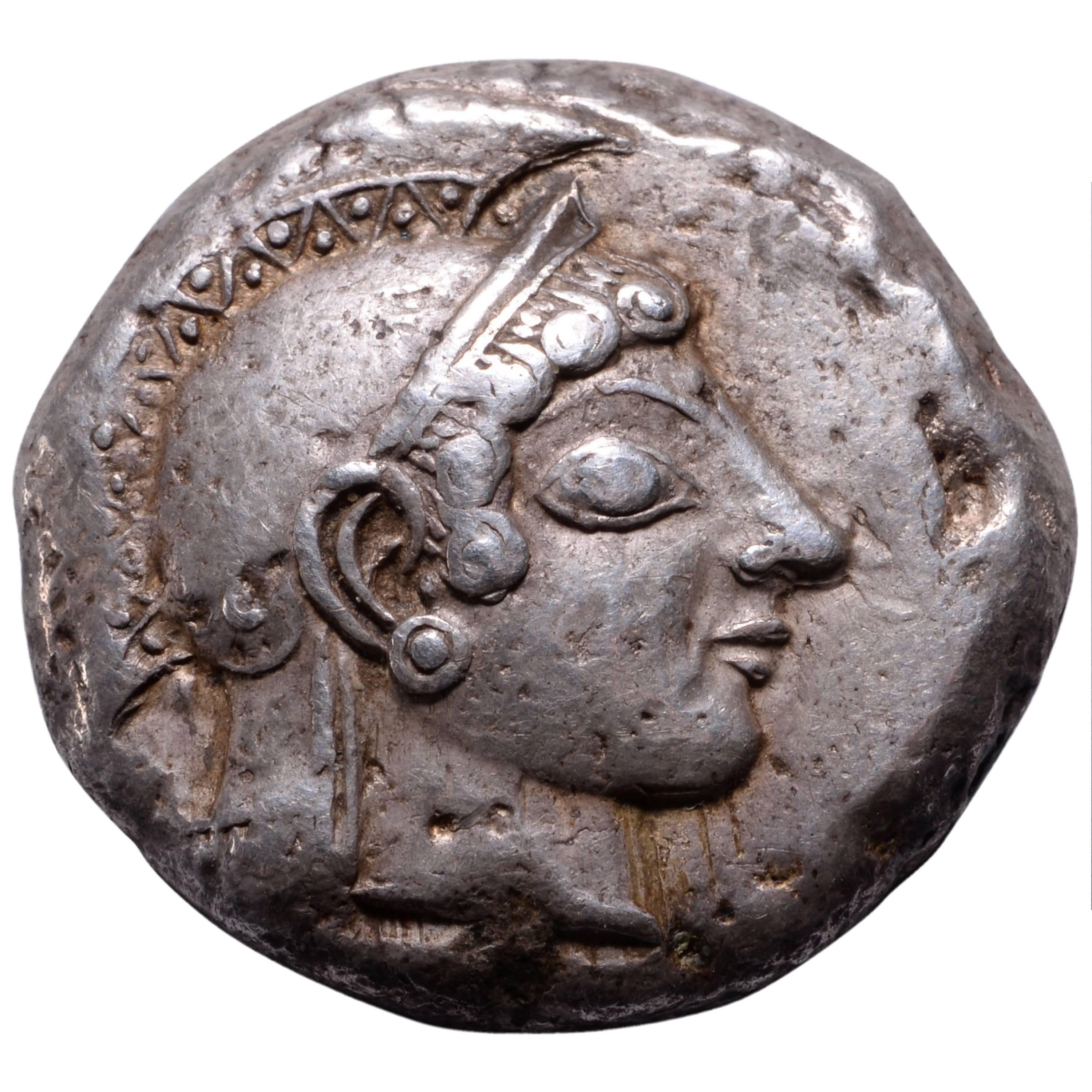 Rare Ancient Greek Archaic Athens Tetradrachm, 490 BC