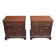Pair of Century Furniture of Distinction Cross-Banded Mahogany Bedside Cabinets