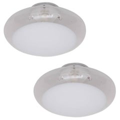 1 of 2  Huge Pamio and Toso Murano Flush Mounts for Leucos, Italy, 1970s