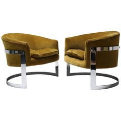 Pair of Milo Baughman Style Tub Chairs