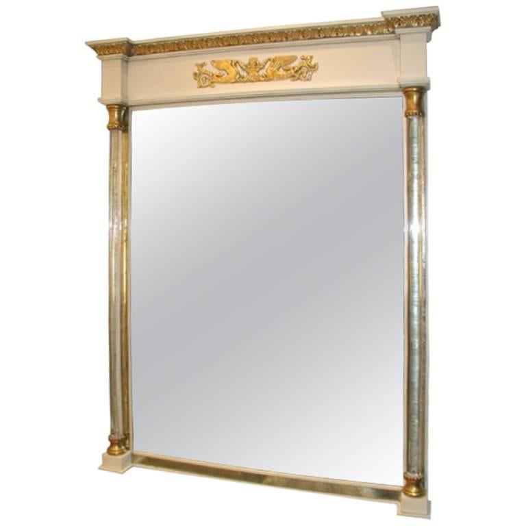 Grosfeld House Mirror with Lucite Columns For Sale