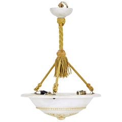 Antique Art deco alabaster pendant light