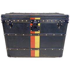 1914 Louis Vuitton Steamer Trunk in Black Vuittonite 