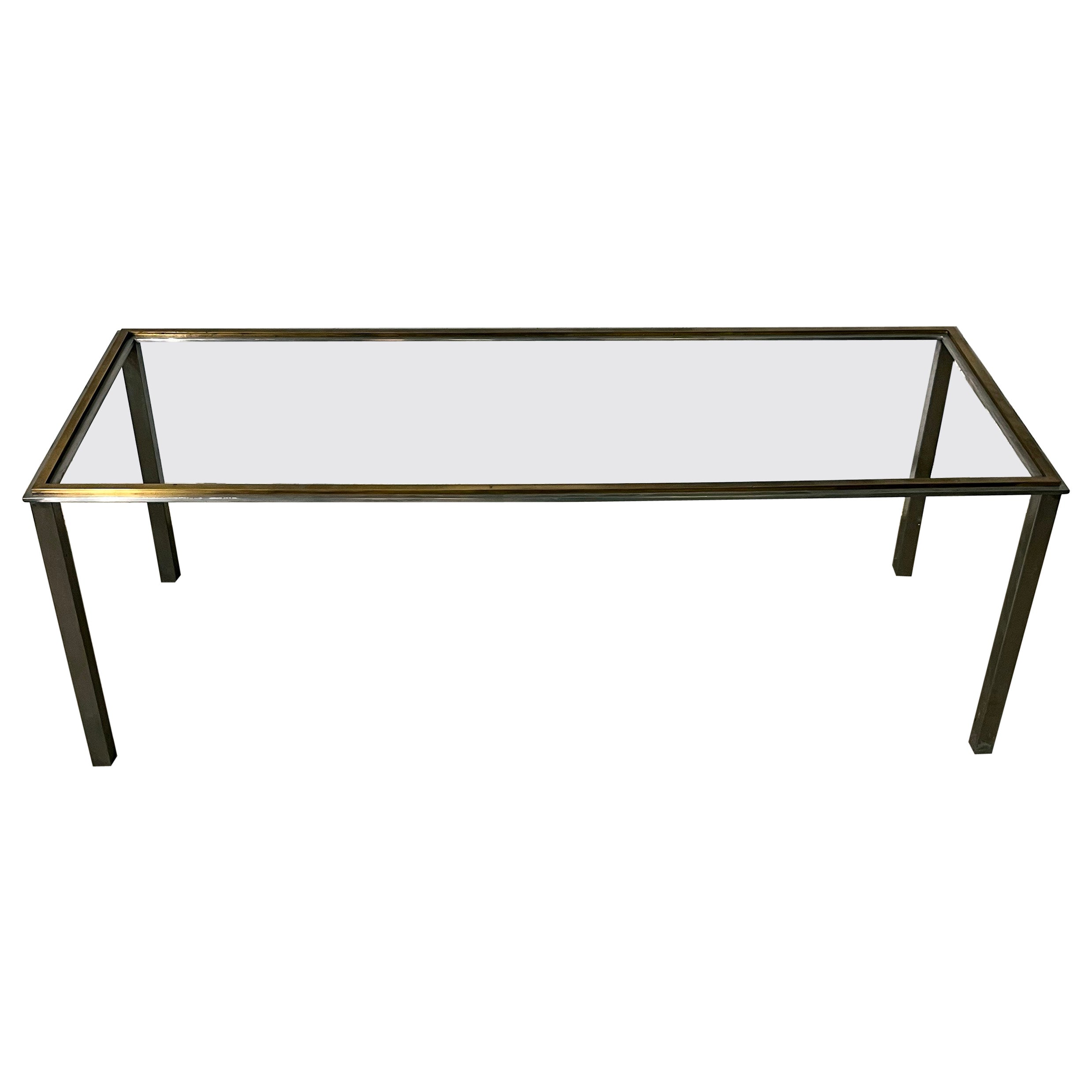 Chrome and Brass Willy Rizzo Table without Glass Top