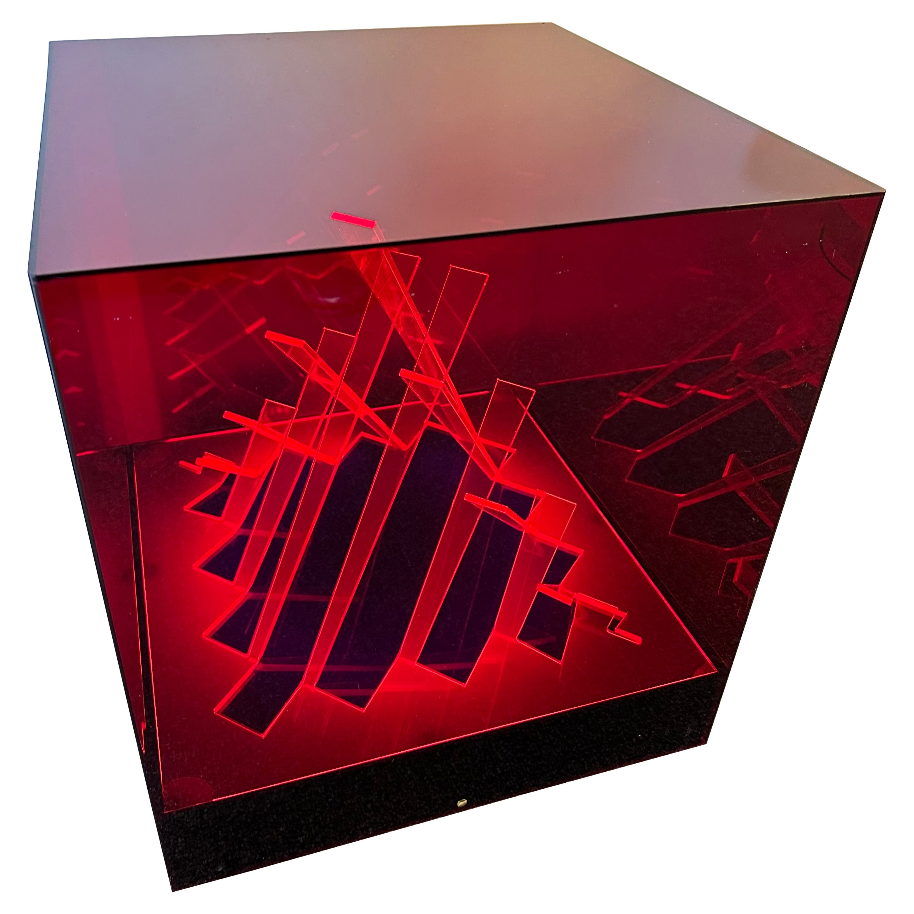 Lampenskulptur Cinetic Cubo Di Teo Plexiglas von James Riviere, Italien, 1970er Jahre