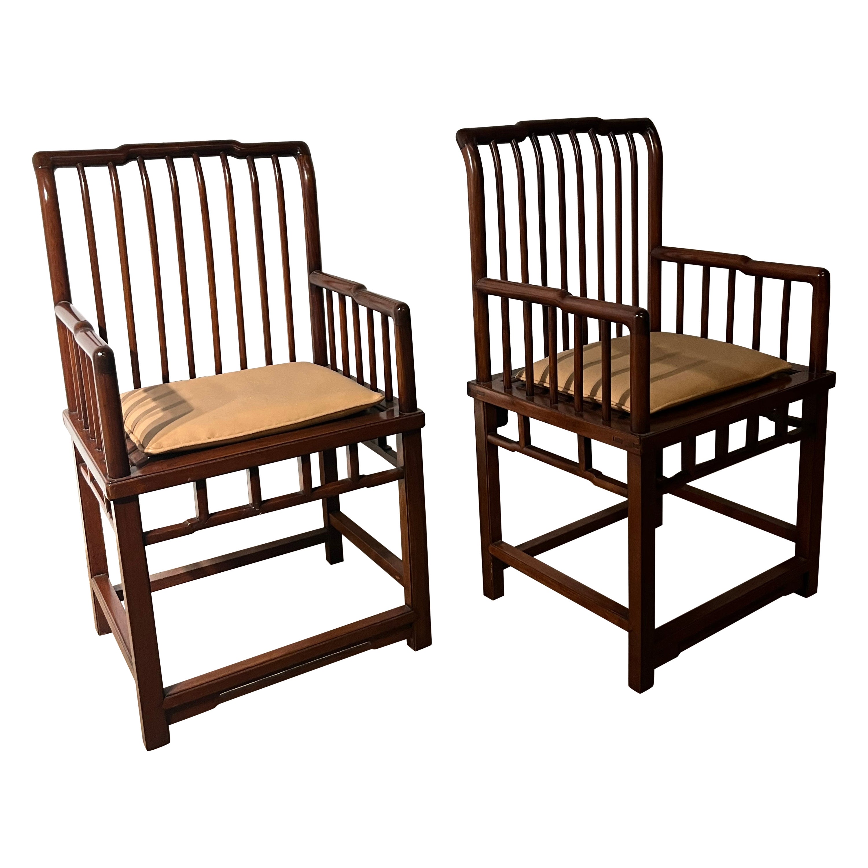 Rare Hongmu comb-back Chinese Armchairs