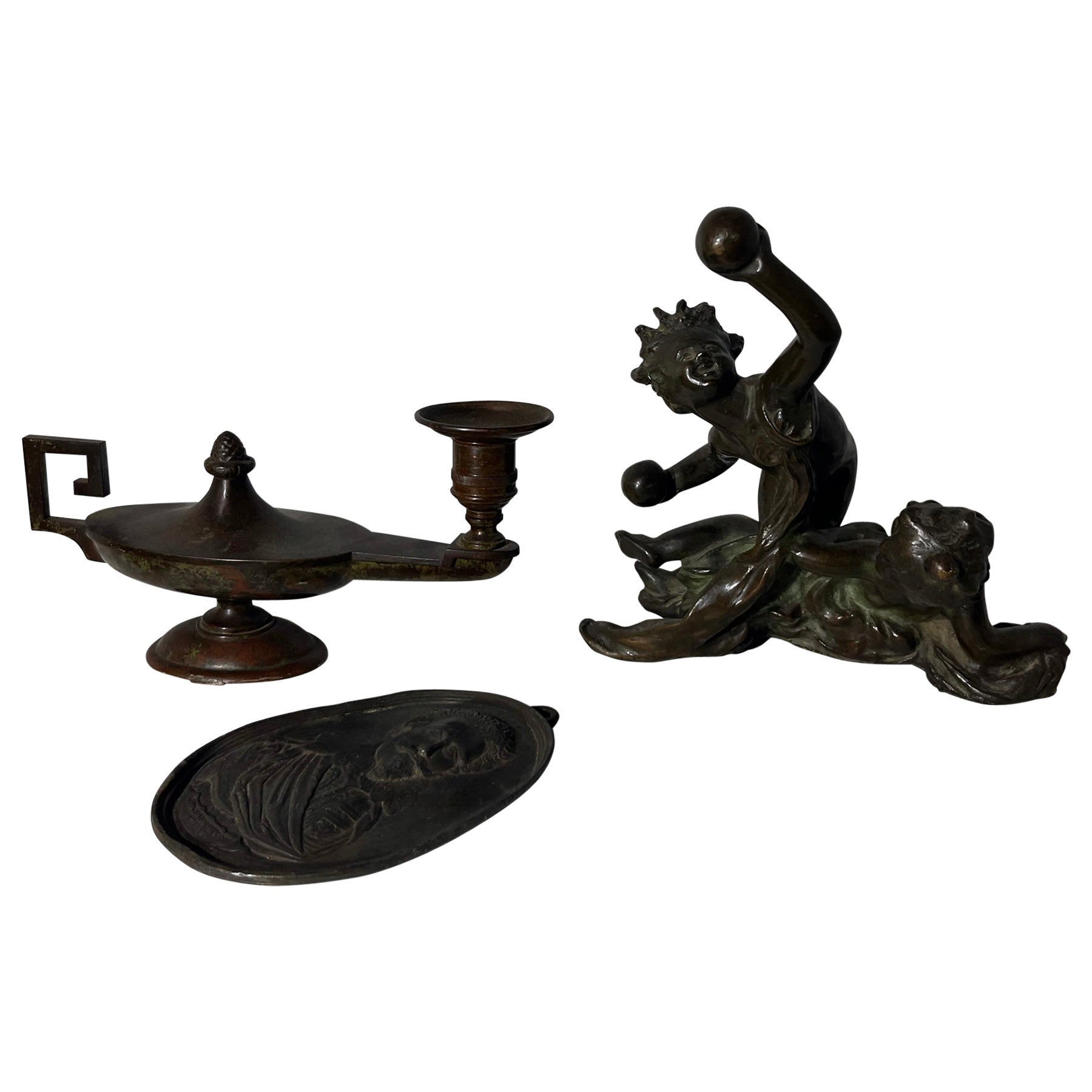 Three Neoclassical Decorative Cabinet d Amateur Sculptures