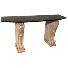 Table console en marbre et pierre