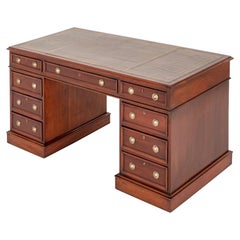 Antique Victorian Partners Desk Mahogany Writing Table 1860