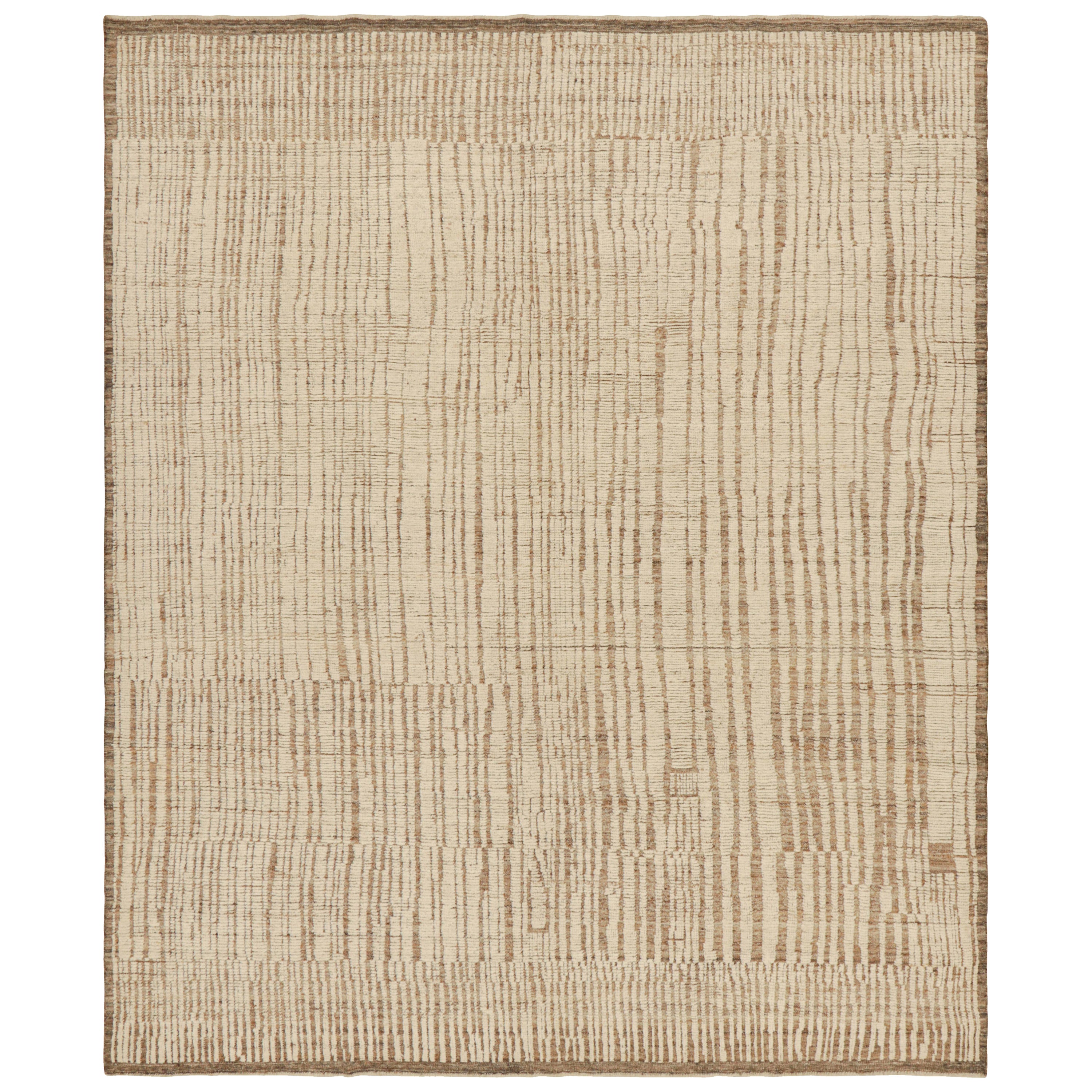 Rug & Kilim’s Moroccan Style Rug in Beige with Geometric Patterns