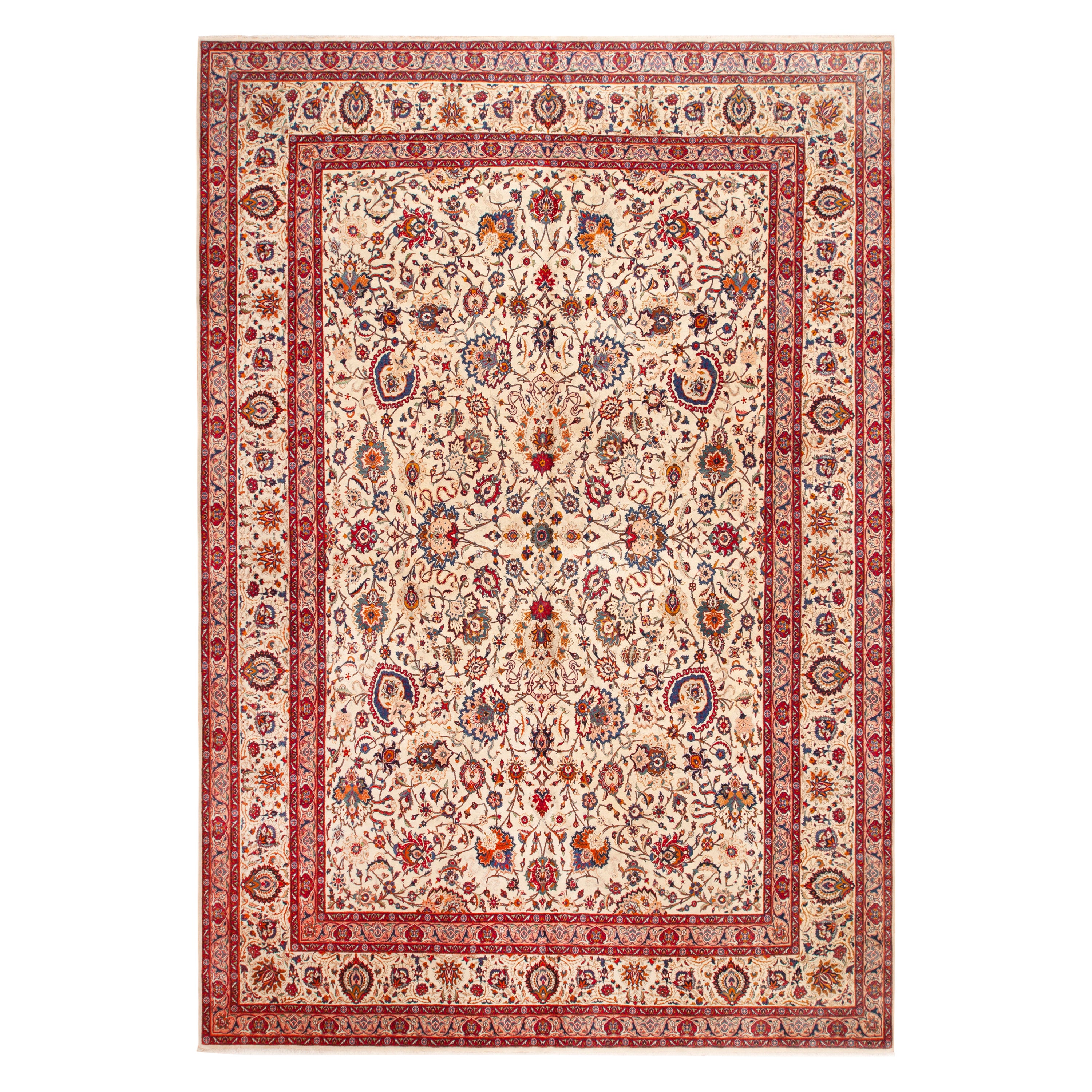 Intricate Large Vintage Persian Kashan Floral Rug 11'6" x 16'10"